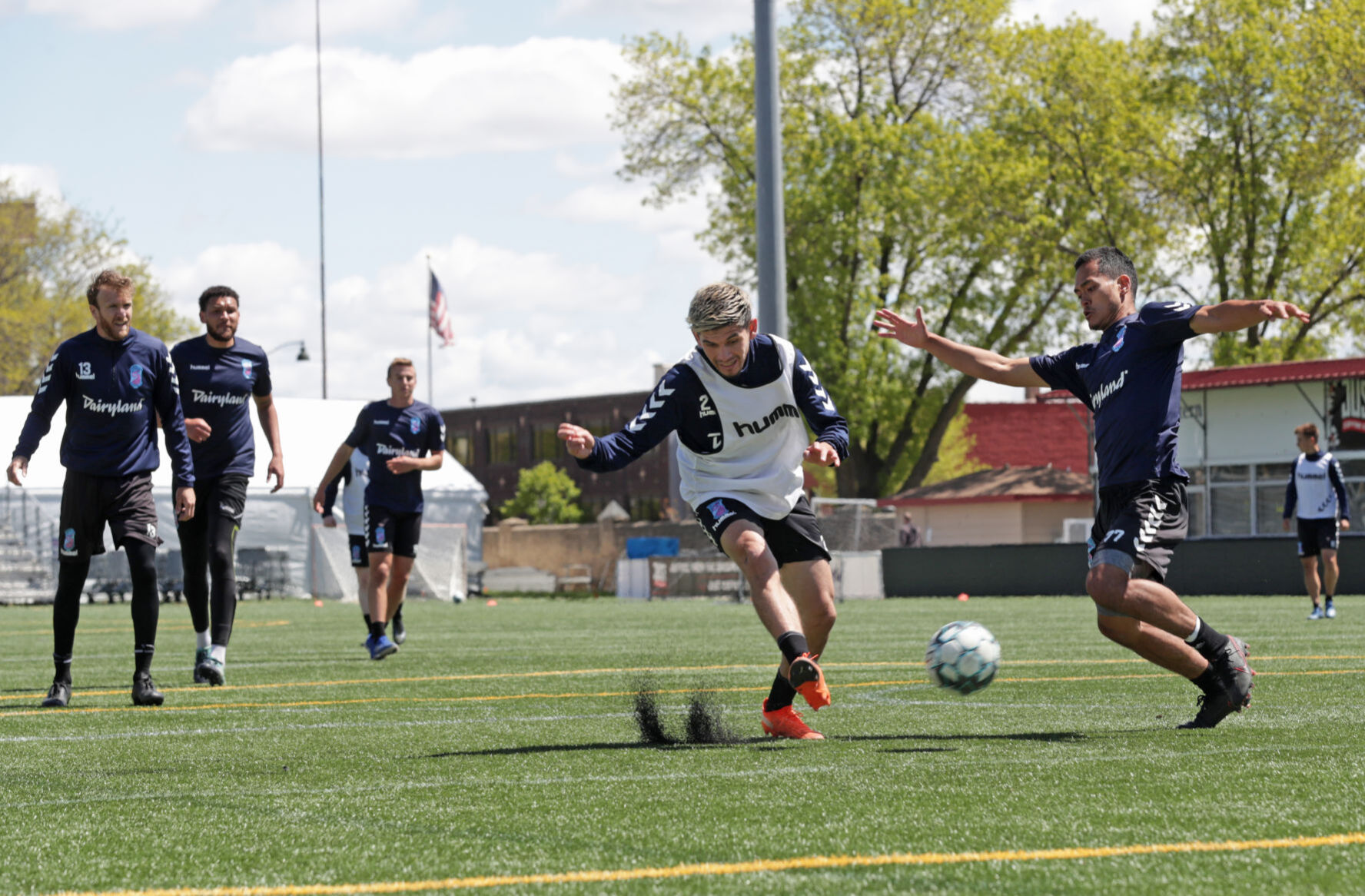 Contesting the ball